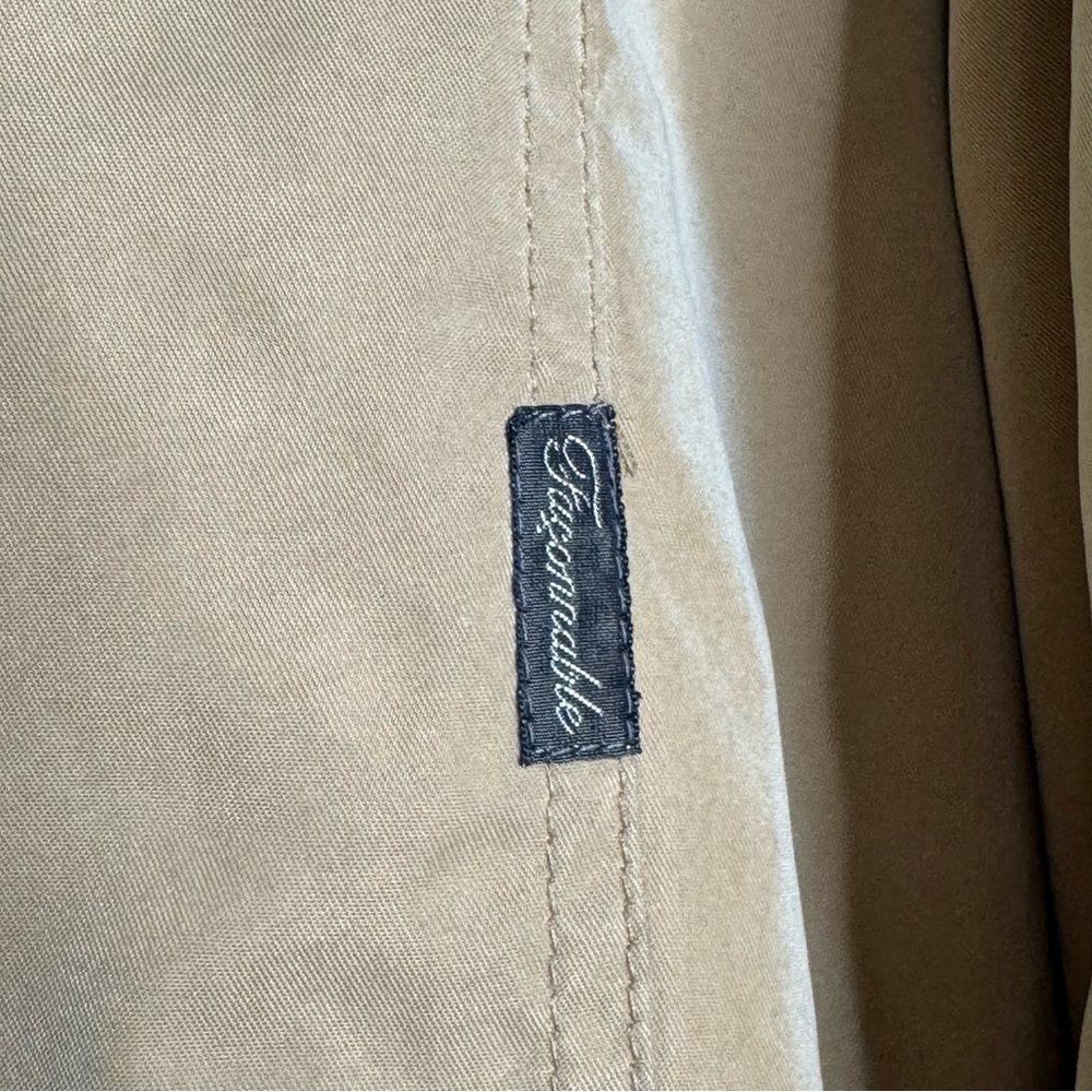 Facconable Men’s Water Resistant Bomber Jacket Tan Color Cotton Wool Blend Small - Picture 16 of 16
